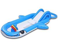 Piscina inflable con tobogán acuático para jardín y patio trasero, diseño familiar, 245 x 157 x 21 cm