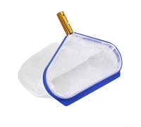 Piscina para pala de hojas con red de malla resistente, skimmer de marco de aluminio para desechos de agua profunda, accesorio de poste telescópico, limpiador seguro para forro de piscina (azul)