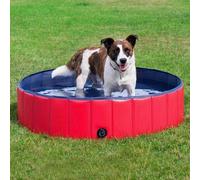 Piscina para perros, 80x20cm roja + ¡Sorpresa para tu Perro GRATIS!
