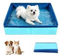piscina para perros pequeños poner en plato ducha casa,piscina para gatos,PiscinaGatos PVC 50x50x10cm,Piscinas Portátil Plegable paraMascotas paraPerro Pequeños Gatos Exteriores Jardín Y Patio(A)