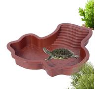 Piscina para Reptiles,Bebedero para Tortugas Y Baño para Reptiles | Piscina con Rampa, Accesorios para Acuarios Y Mascotas, Recipiente De Alimentos para Anfibios, Ranas, Lagartos Y Serpientes