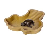 Piscina para Tortugas, Bandeja Agua Y Alimento + Baño para Reptiles, Piscina con Rampa, Decoración para Acuario, Cuenco De Comida para Anfibios, Sapos, Lagartos Y Serpientes
