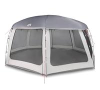 Piscina + paredes de malla mosca extraíble + refugio impermeable a prueba de viento + poliéster 185T PU revestimiento marco de fibra de vidrio gris 690 x 690 x 280 cm + protección de piscina redonda