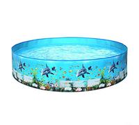 Piscina plegable de plástico duro, piscina de vadeo familiar portátil sin inflar 297L, piscina de jardín de PVC para bebés