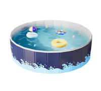 Piscina plegable no inflable 150*45cm Bañera Portátil Interactiva con Sistema de Drenaje Piscina De Baño para Perros con PVC Ecológico para Familia,Mascota ,Uso en Interiores y Exteriores,Playa,Patio