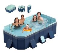 Piscina Plegable No Inflable, Piscina Rectangular Plegable De Plástico Duro Y Grueso, Bañera Portátil De Drenaje Rápido Para Interiores, Exteriores, Patio Trasero, Jardín, Niños Y Adultos 9.8ft