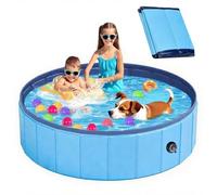 Piscina Plegable,Piscina Perros Rigida,Chats/Enfants/Piscina para Perros Jouer Dans l'eau,PVC Antideslizante y Resistente,Valve de Vidange Pratique,para Mascotas,NiñosJugar en El Agua(120 x 30 cm)