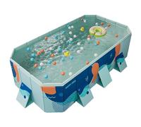 Piscina recreativa para familias, piscina plegable no hinchable portátil para exteriores con carcasa de plástico rígido, 3 desagües, diferentes tamaños (A,1,6 m/5ft)