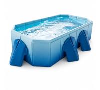 Piscina Rectangular Desmontable Plegable para Niños | Piscina Rígida Sin Inflar, Piscina Familiar de Jardín Portátil para Juegos de Verano al Aire Libre(blue,100in)