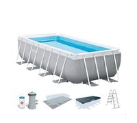 Intex 26792 piscina sobre suelo Piscina con anillo hinchable Rectangular 10874 L Azul, Gris