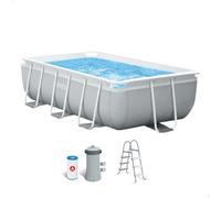 Intex Piscina Desmontable Rectangular Prism Frame con Depuradora y Escalera 300x175x80cm, 3539L, +6 años