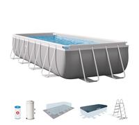 Intex 26792 piscina sobre suelo Piscina con anillo hinchable Rectangular 10874 L Azul, Gris