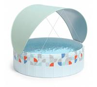 Piscina Redonda Elevada con Toldo, Piscina Familiar para Jardín Exterior | Disfruta un Espacio con Sombra para Relajarte en los Días de Verano(blue)