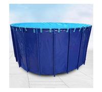 Piscina redonda sobre el suelo de lona para estanque de peces, acuario grande de 1,2 x 1 m con soporte de metal, tanque de agua al aire libre para niños para peces y riego (azul, capacidad de 1130 L)