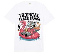 Piscina Tropical Trash Panda Raccoon Summer Flamingo Comfort Colors Adult Heavyweight T-Shirt