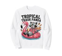 Piscina Tropical Trash Panda Raccoon Summer Flamingo Sudadera