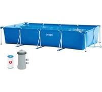 Intex 28274 Piscina Línea Marco con Marco Rectangular CM 450x220x84h Con Bomba