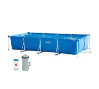 Intex 28274 Piscina Línea Marco con Marco Rectangular CM 450x220x84h Con Bomba