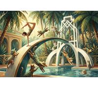 Piscinas de Gatos Artísticos Puzzle De Madera 1000 Piezas Adultos Y Niños,Deco Pared,Rompecabezas,Madera,14 Años+,Educativo,Desafío,Anti-estrés,Regalo Ideal,Relax,Reto (75x50cm)