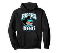 Piscis 1966 Afro Queen Zodiac Regalos de cumpleaños Sudadera con Capucha