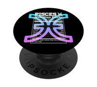 Piscis Información Nutricional Signo del Zodíaco Astrología Azul Púrpura PopSockets PopGrip Adhesivo