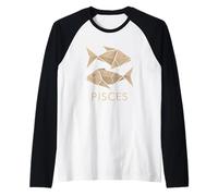 Piscis Origami Zodiac Graphic Camiseta Manga Raglan