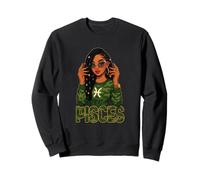 Piscis Reina Piscis Signo del Zodiaco Loc'd Afro Girl Sudadera