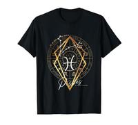 Piscis Zodiaco Horóscopo Astrología Signo del Zodiaco Camiseta gráfica económica, Hombre, Negro, L