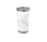 Piscis Zodiaco Zodiaco Horóscopo Estrellas Piscis Vaso térmico de acero inoxidable de doble pared
