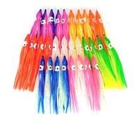 Piscorush Luminoso Pulpo Calamar Faldas Señuelos de Pesca de Plástico Suave Señuelos de Pesca Señuelos de Agua Salada Multicolor 5cm-12cm