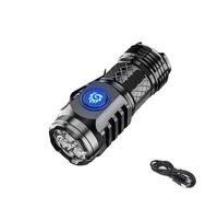 Pisheng Monstruo de Tres Ojos Mini Flash Super Power Linterna, Mini Linterna, Linterna de Bolsillo, para Lectura Nocturna/Fiesta/Camping/Emergencia/Caza (Negro)