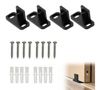 Piso de Guía de Puerta Corredera,Guía de Puerta Corredera,Rieles del Piso,Guía de Puerta,Guía de Puerta de Armario,Riel de Suelo con Tornillos y Tubo de Expansión 4 Piezas 4.2x1.8x2.2cm Tokaneit