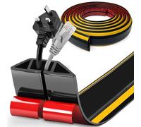 Piso del conducto de Cable, conducto de Cable Flexible de 3 m PVC, Autoadhesivo de Puente de Cable, Piso de Puente de Cable Plano para Todas Las Cables de alimentación, Escuela, Oficina, almacén