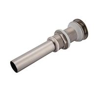 Pissente 1/4 Desagüe Pop Up de Latón, Desagüe para Lavabo G1 con Diseño de Botón de Empuje Suave Sin Rebosadero para Lavabo Sin Agujero de Rebosadero (Chapada cepillada)