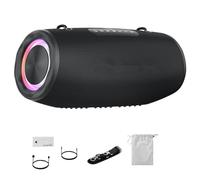 Pissente Altavoz Portátil Altavoz Inalámbrico con Luces RGB 80W BT 5.2 16000mAh 76mm Controlador Grande Graves Potentes para Fiestas Al Aire Libre Camping Viajes Uso en el Hogar (Black)