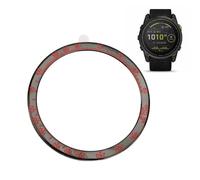 Pissente Anillo de Repuesto del Bisel del Reloj de Acero Inoxidable de 51 Mm, Marco del Reloj Adhesivo de 51 Mm, Círculo Metálico Resistente a los Arañazos para Fenix 8 de, para Uso (Negro Rojo)