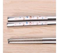 Pissente Chopsticks de Sushi de Acero Inoxidable, Diseño Elegante, Patrones de Talla Variada, Lavavajillas, 9.25 Pulgadas para la Cocina Asiática (Color, corazón a corazón)