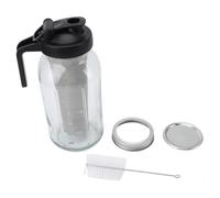 Pissente de Cold Brew Jarra, Jarro con Filtro de Acero Inoxidable de Vidrio Grueso para Café Helado con Tapa Pico y Asa para Preparar y Verter (2000ml)