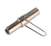 Pissente Herramienta de Extracción de Funda de Llave de Conector F de Escudo de Seguridad CATV de Doble Extremo, Hierro Niquelado con Diseño de Anillo de y Bucle, para Cable Coaxial