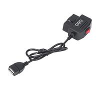 Pissente OBD Cable de Adaptador de Energía OBD Cable de Alimentación OBD Cable Reductor de Voltaje 12V/24V a 5V 3A Salida con Botón de Interruptor Protección de Baja Tensión para Cámara