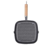 Pissente Pan con la Parrilla de Hierro Fundido sin Palo, una Tarea Pesada Cuadrada de 10.5 Pulgadas para la Estufa de Inducción de la Parrilla con de Calor, Bueno para Bistecs de Tocino