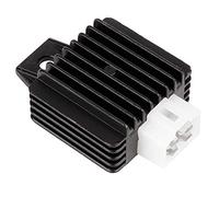 Pissente Regulador y Rectificador de Voltaje de 12 V para Motocicleta GY6, Aleación de Aluminio, Conector de 4 Pies, Rendimiento Estable, Reemplazo Directo.