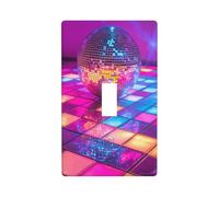 Pista de baile con cubierta de interruptor de luz de bola de discoteca plateada decorativa de un solo interruptor de 1 banda para cocina, granja, dormitorio, baño, decoración artística