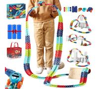 Pista de carreras antigravedad 2026 con auto con pista infinita flexible 3D, juego de pista de automóvil que brilla en el coche con luz LED para regalo para niños (luminoso, 184 piezas, 1 cuerpo de