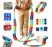 Pista de carreras antigravedad 2026 con auto con pista infinita flexible 3D, juego de pista de automóvil que brilla en el coche con luz LED para regalo para niños (luminoso, 46 piezas, 1 carrocería de