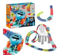 Pista De Carreras De Autos para Niños,Pista De Carreras De Autos | Pista De Carreras De Coche De Juguete Flexible con Luz LED Divertida - Suministros Eléctricos para Niños, Juguete De Montaje Educ