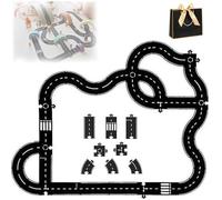 Pista De Carreras De Goma Flexible Con Piezas De Rompecabezas, Circuito De Autopista Flexible, Juguete, Pista De Carreras De Coches Modular Indestructible E Impermeable, Regalo Montessori(41PCS)