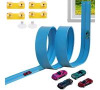 Pista De Carreras Flexible para Niños,Kit De Pista para Coches con Ventosas | Juguete Educativo para Interior Hogar Guardería Viaje Aula Infantil