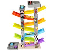 Pista de Coche de, Circuito Coches para niños, Circuito de Carreras con 7 Mini Coches, Regalos Educativos para Niños de 1 2 3 años, Juguete para Regalos de Cumpleaños