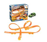 Pista De Coche Flexible, Juego De Juguete De Coche Pull-Back Modular Metal Y ABS, Pista De Alta Velocidad Convertible Con Bucle Y Rampas, Diseño Portátil Enrollable Para Niños 3+, 23-36 Piezas